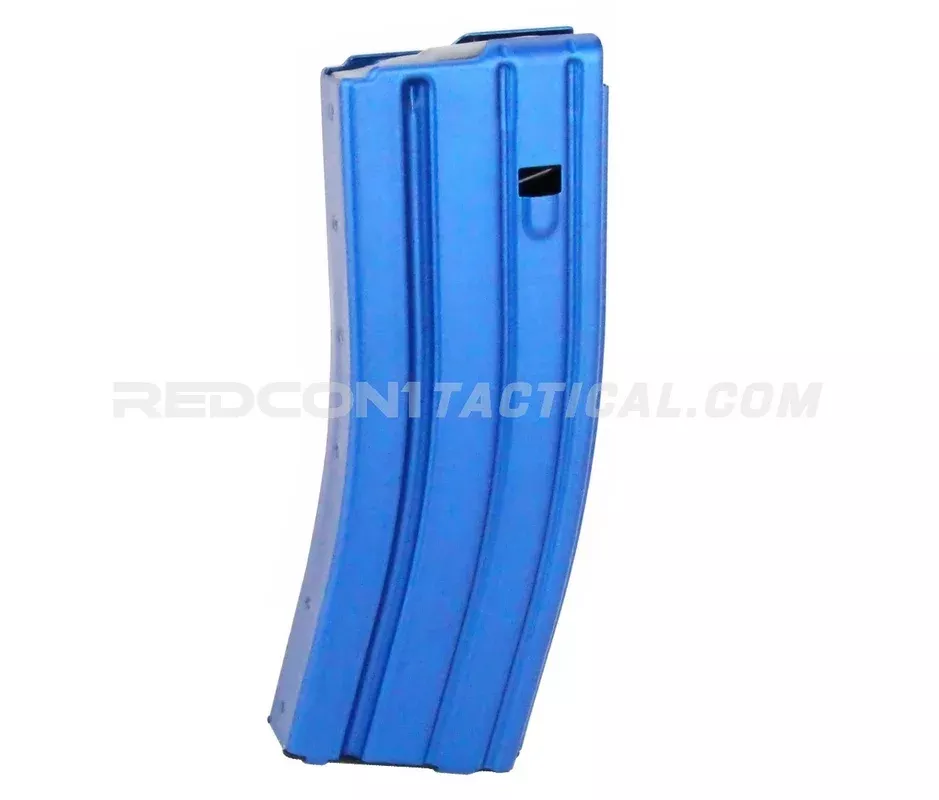 Guntec USA AR 5.56 Aluminum 30-round Magazine with Anti-Tilt Follower – Anodized Blue