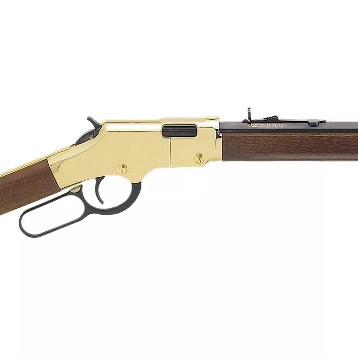 Henry Golden Boy Compact Polished Brass/Blued Lever Action Rifle – 22 Long Rifle – 16.25in