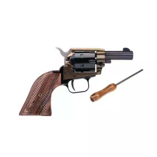 Heritage Rough Rider Barkeep 2″ .22LR Revolver, Scroll Wood Grips – BK22CH2WBRN10