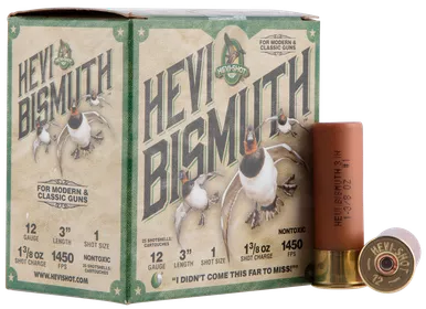 Hevi-Shot Hevi-Bismuth 12 Gauge Ammo 3" #1 Bismuth Shot 1-3/8 oz Box of 25