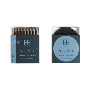Hibi Match Ambergris Box of 8 Incense Matches