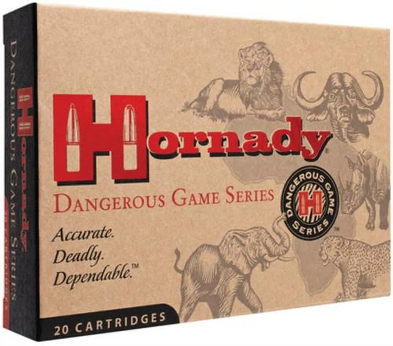 Hornady 458 Lott, 500g Dangerous Game Expanding Ammo, 20rd Box