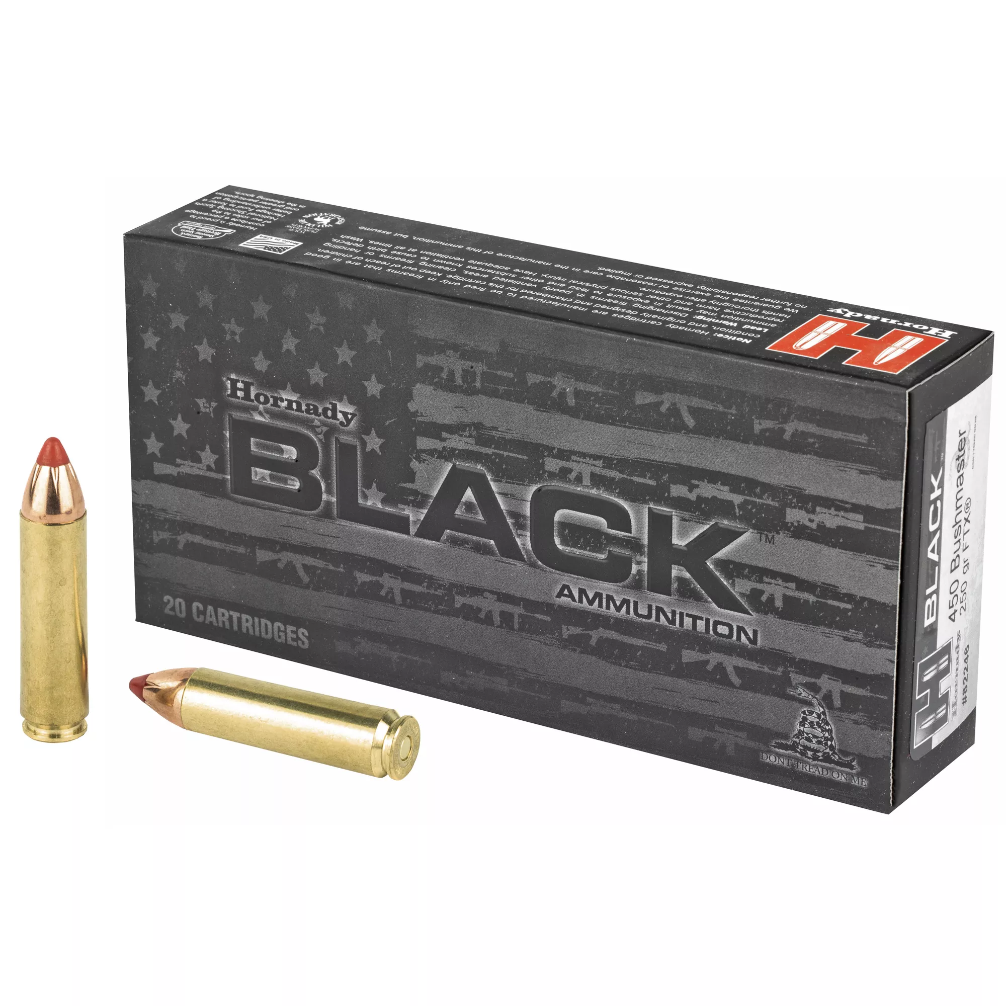 Hornady Black 450 Bushmaster Ammo 250 grain FTX Box of 20 Rounds 82246