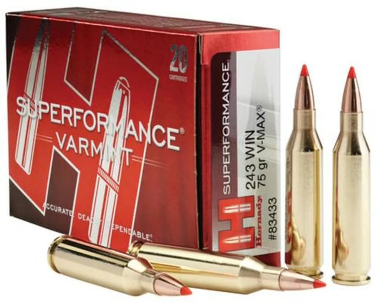 Hornady Superformance Varmint .243 Win, 75gr, V-Max, 20rd Box