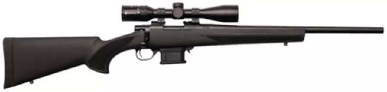 Howa Mini Action/Panamax Package .222 Remington 20″ Heavy Blued Barrel Black Synthetic Stock Nikko Stirling Panamax 3-9x40mm Riflescope 10rd
