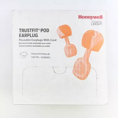 Howard Leight by Honeywell TrustFit Pod Corded Reusable Foam Earplugs - 200 Pairs