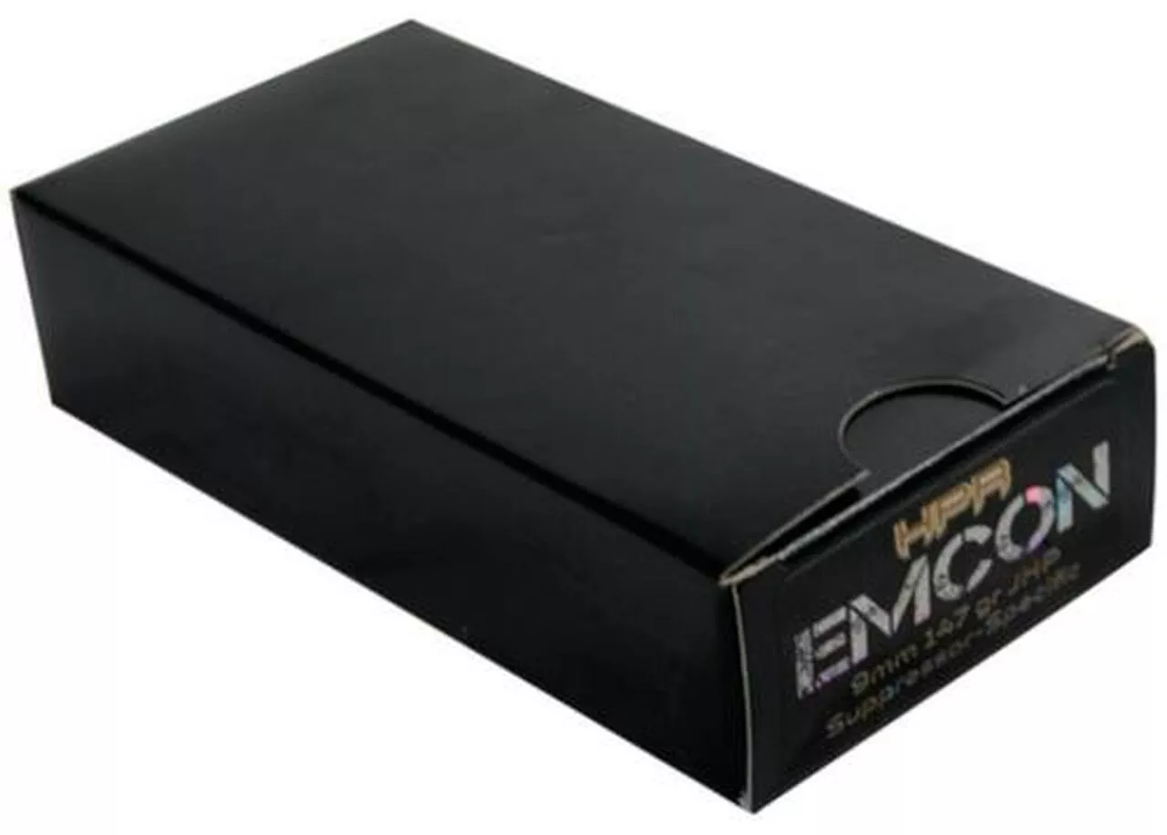 HPR Ammunition Hyperclean Emcon Suppressor 9mm 147 Gr, Jacketed Hollow Point, 50rd/Box
