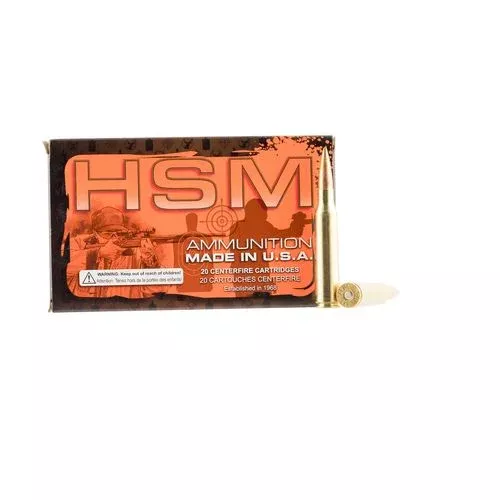 HSM 338LAP2N68 Match 338 Lapua Mag 250 gr Hollow Point Boat-Tail (HPBT) 20 Bx/ 10 Cs
