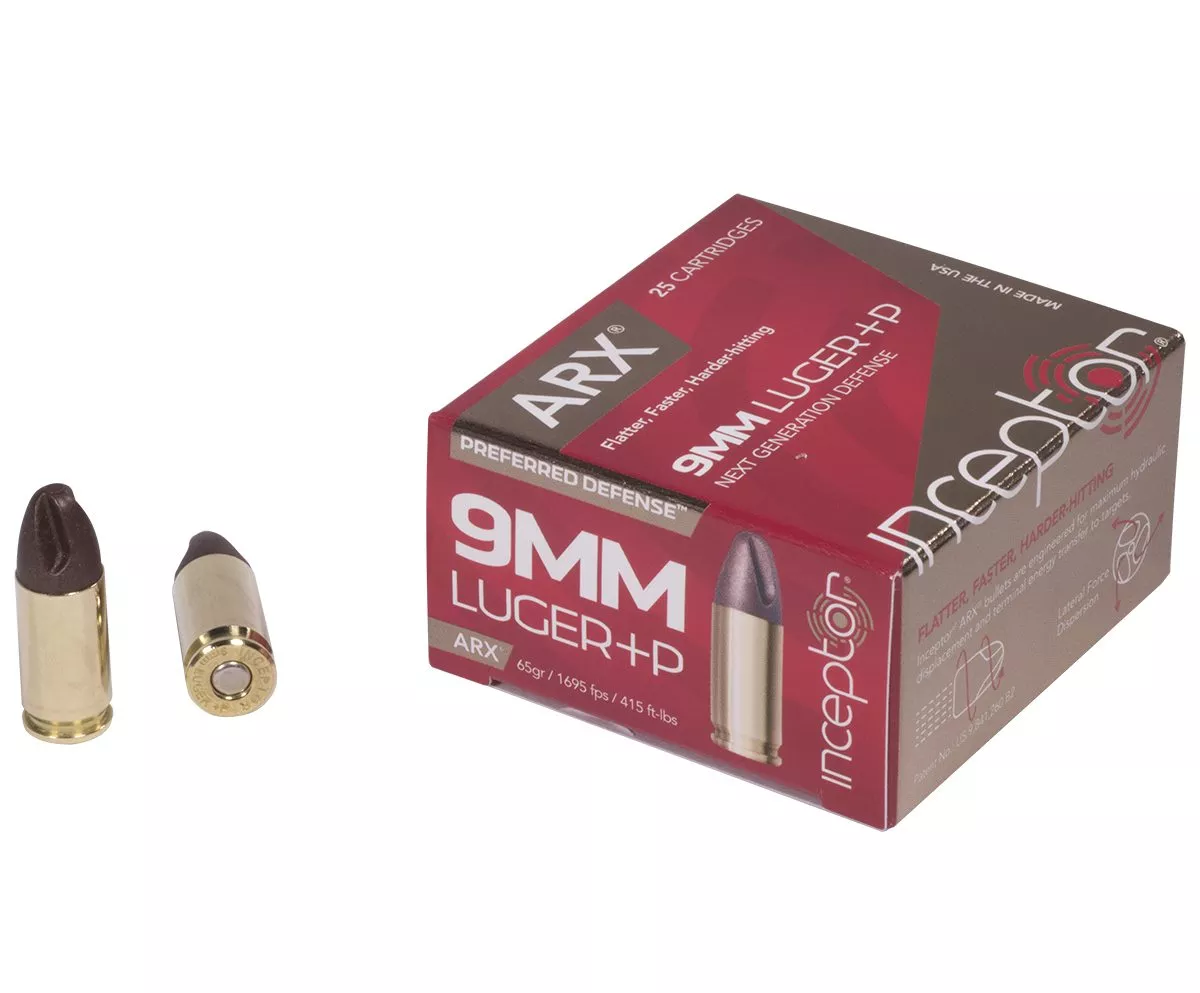 Inceptor ARX 9MM Self Defense 65gr +P - 25 Round Box