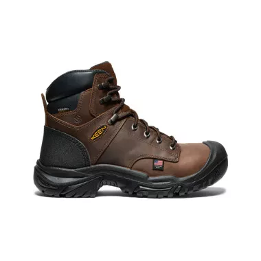 Keen Men's Mt Vernon II 6" Waterproof Dark Earth/Black Boot (Steel Toe)