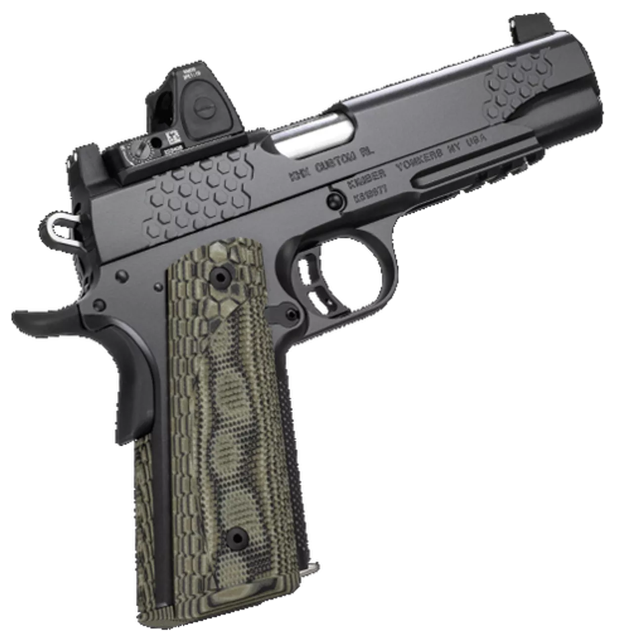 Kimber KHX Custom 1911 Optic Included, Rail 10mm 5″ Barrel Trijicon RMR 3.25 MOA Dot 8rd Mag