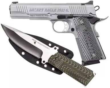 Magnum Research 1911 45ACP 5"BBL 8rd Stainless w/ Knife DE1911GSS-K