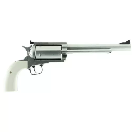 Magnum Research BFR45707B BFR Long Cylinder SAO 45-70 Gov 5rd 7.50″ Overall Stainless Steel with Bisley White Laminate Grip