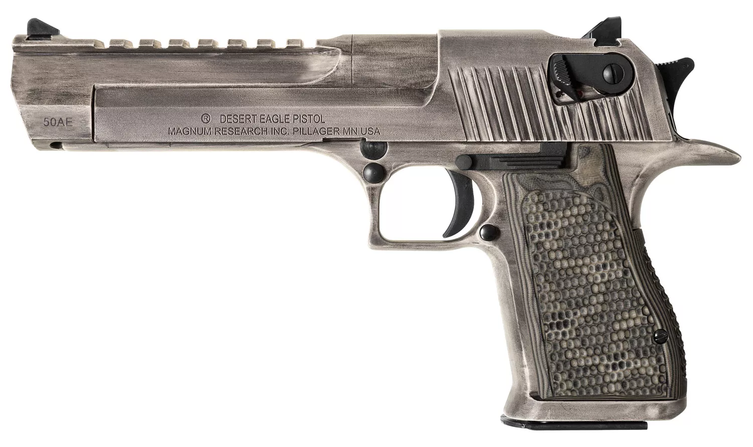 Magnum Research Desert Eagle Mark XIX MK19 Pistol 50 AE, 6″, Cerakote White Distressed