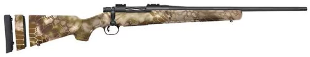 Mossberg Patriot Youth Bolt 243 Win, 20″ Barrel,, rd, Synthetic Kryptek Highlander Stock, Blued, 5 rd