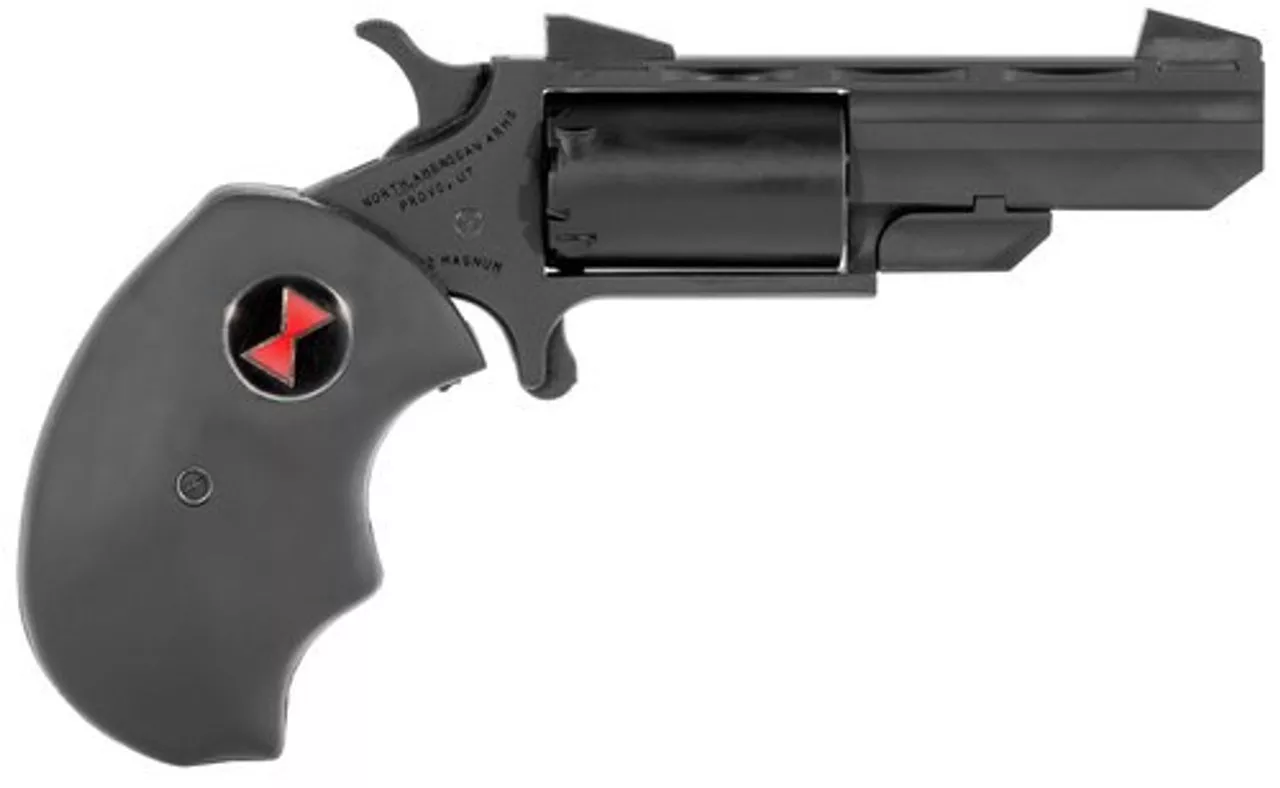 NAA Black Widow .22 Mag, 2″ Barrel, Black Oversized Rubber Grip, Black, 5rd