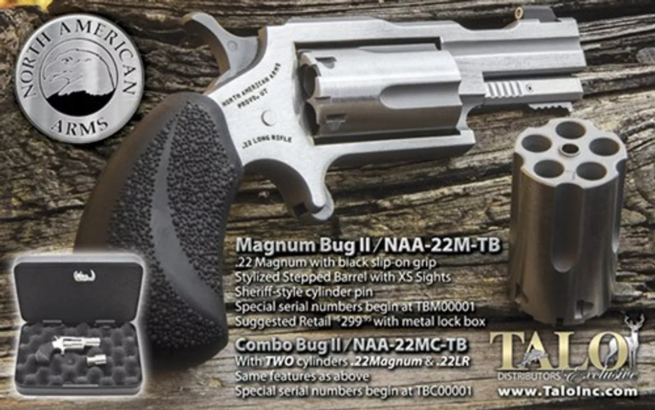 NAA Bug-II Mini Revolver 22Win Mag, Black Grips, Revolver Only