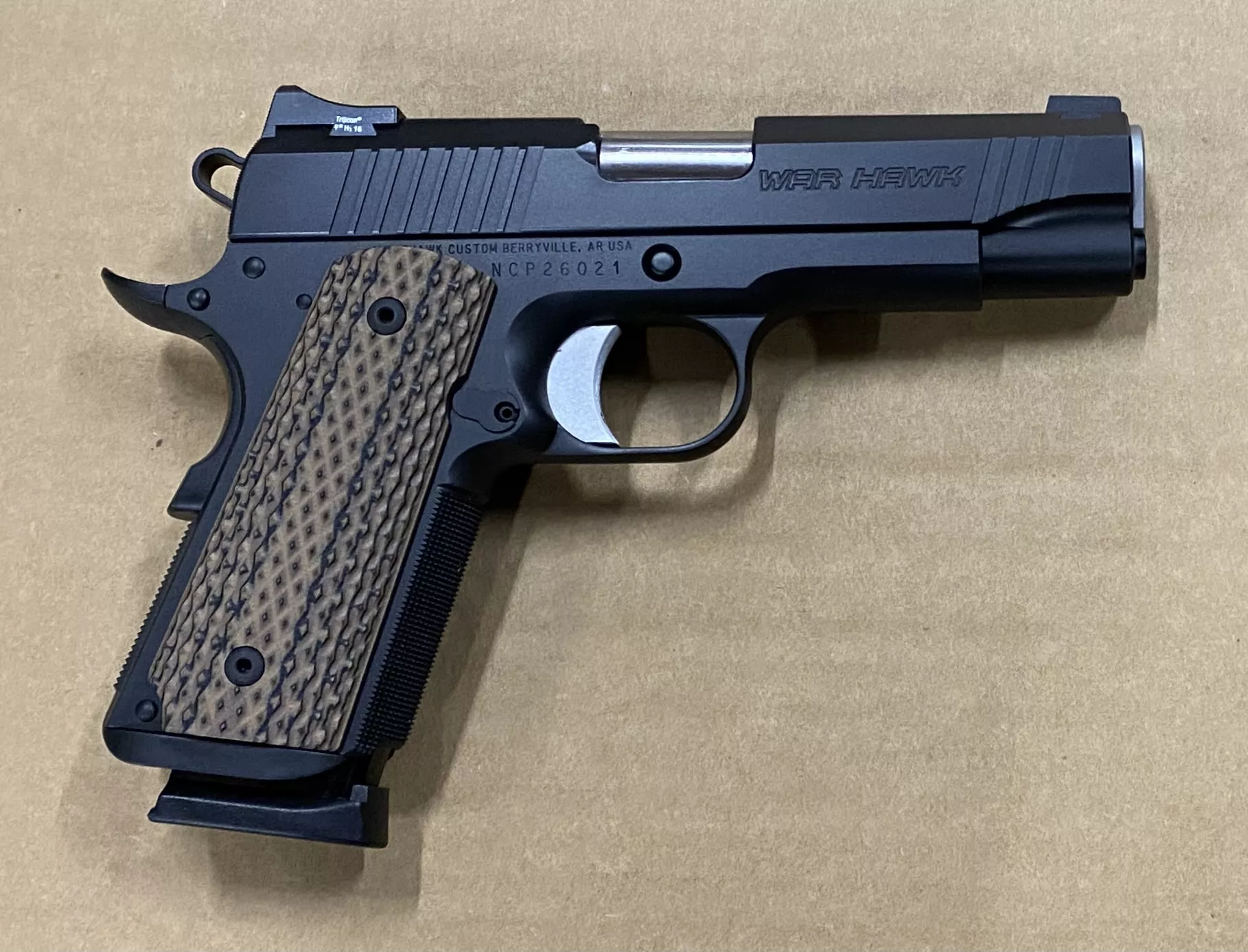 Nighthawk War Hawk 45 ACP Commander Blackout G10 Grips 1911
