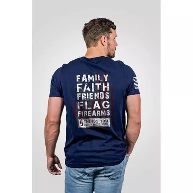Nine Line Apparel Men's 5 Things Short Sleeve Shirt Midnight Navy Large