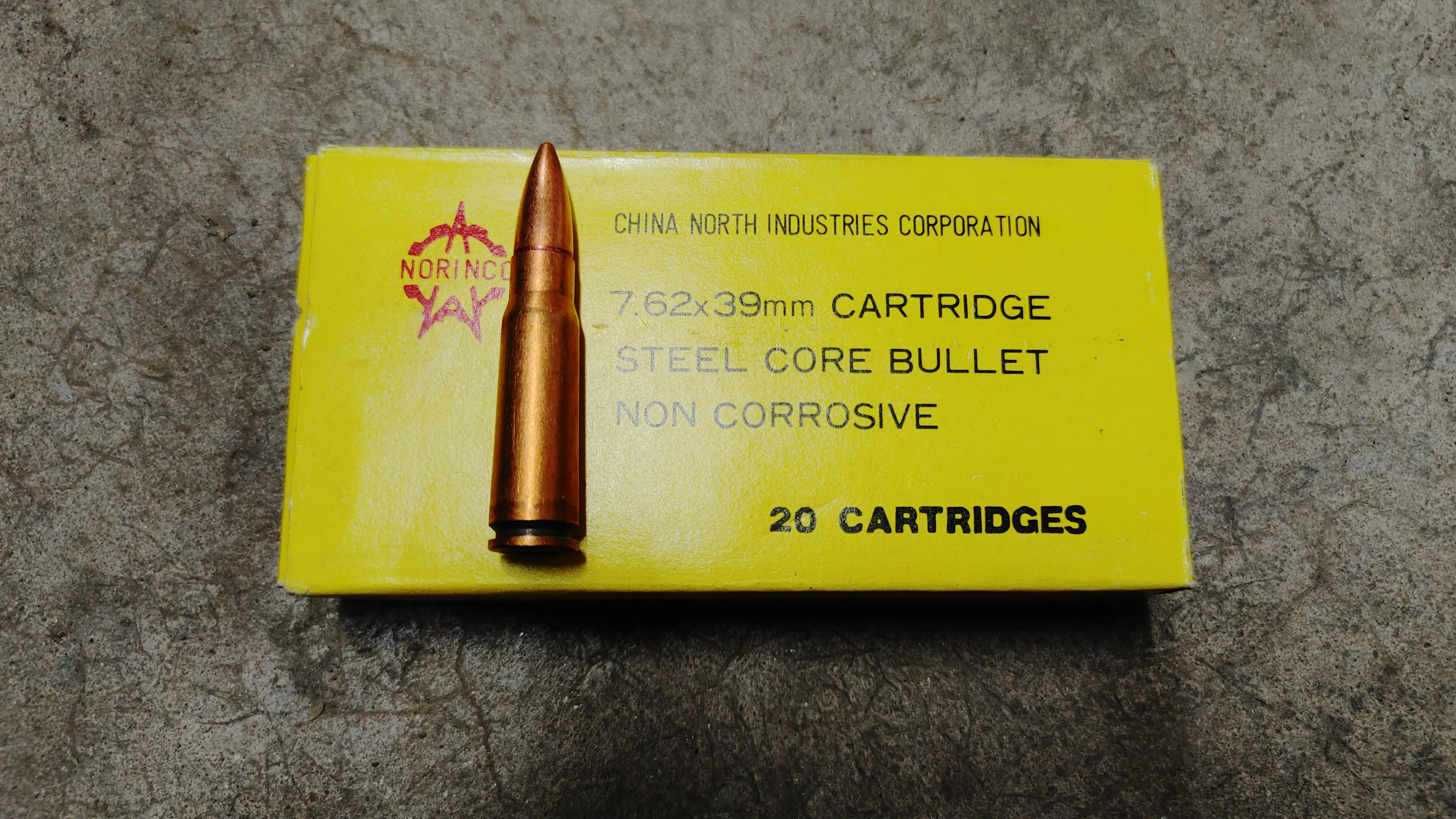 Norinco 7.62x39 Steel Core Non Corrosive Box of 20 Rounds