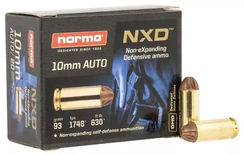 Norma NXD Handgun Ammunition 10mm Auto 93gr NXD 1748 fps 20/ct