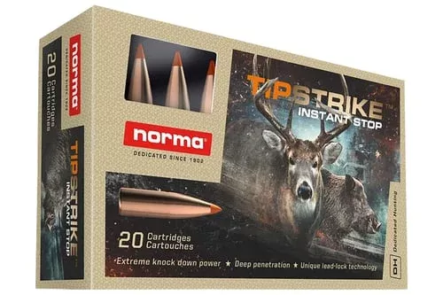 Norma TipStrike Rifle Ammunition .280 Rem 160gr PT 2789 fps 20/ct