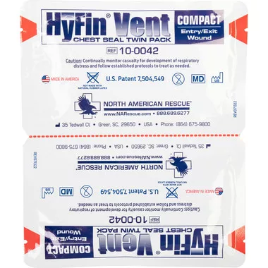 North America Rescue Hyfin Compact Chest Seal Twin Pack