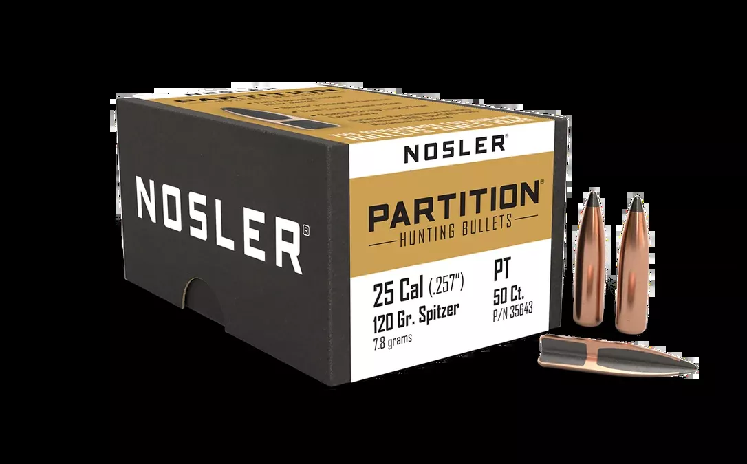 Nosler Partition Bullets 25 Caliber (257 Diameter) 120 Grain Spitzer (50pk)