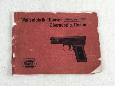 Original Mauser Model 14 Pistol Manual