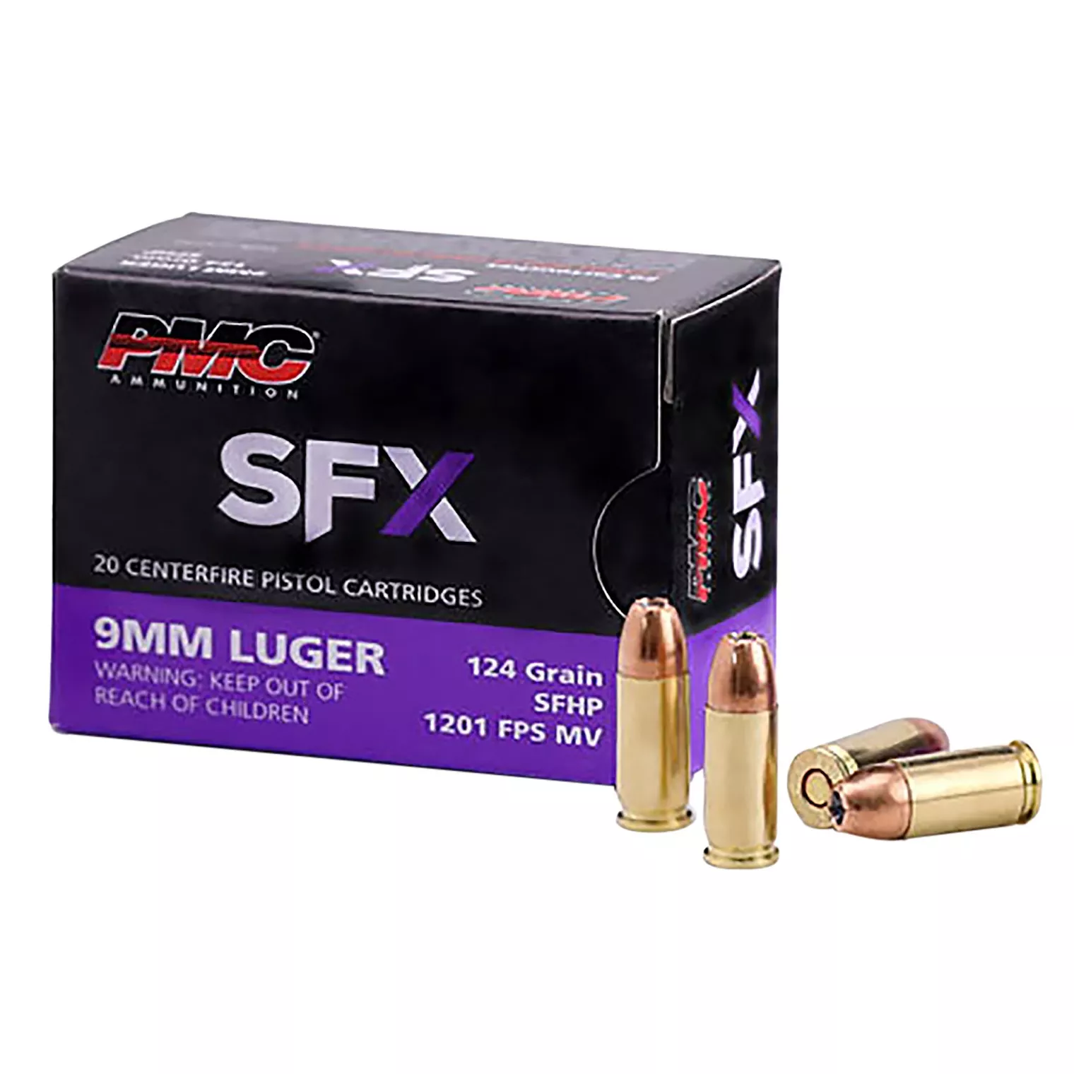 PMC 9SFX SFx 9mmLuger 124gr StarFire Hollow Point 50 Per Box/20 Case