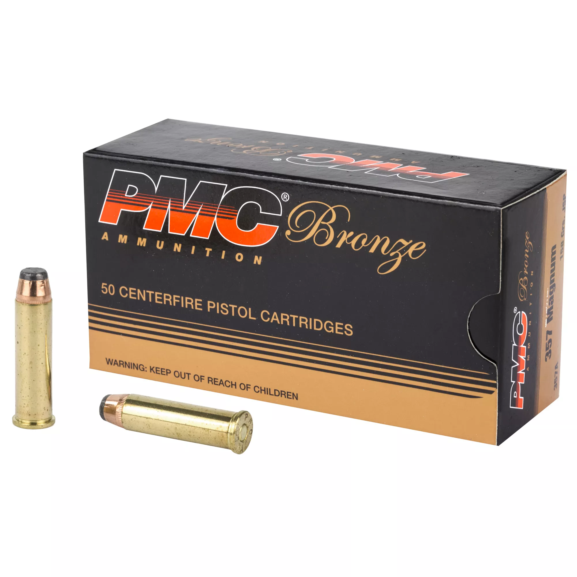 PMC Bronze 357 Magnum Ammo 158 grain Jacketed Soft Point Box of 50 Rounds 357A