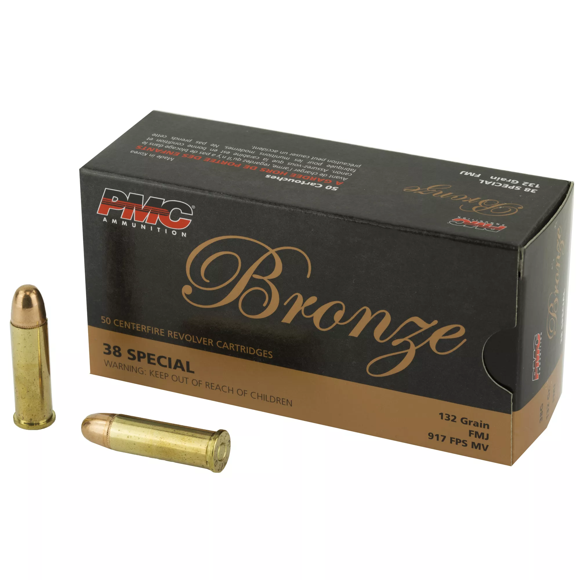 PMC Bronze 38 Special Ammo 132 grain FMJ Case of 1000 Rounds Bulk 38G