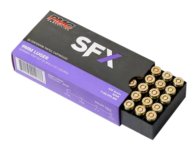 PMC SFX 9mm Luger Ammunition 124 Grain JHP 50 Rounds