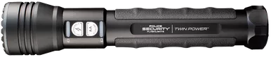 Police Security Twin Power Long Throw Flashlight Black