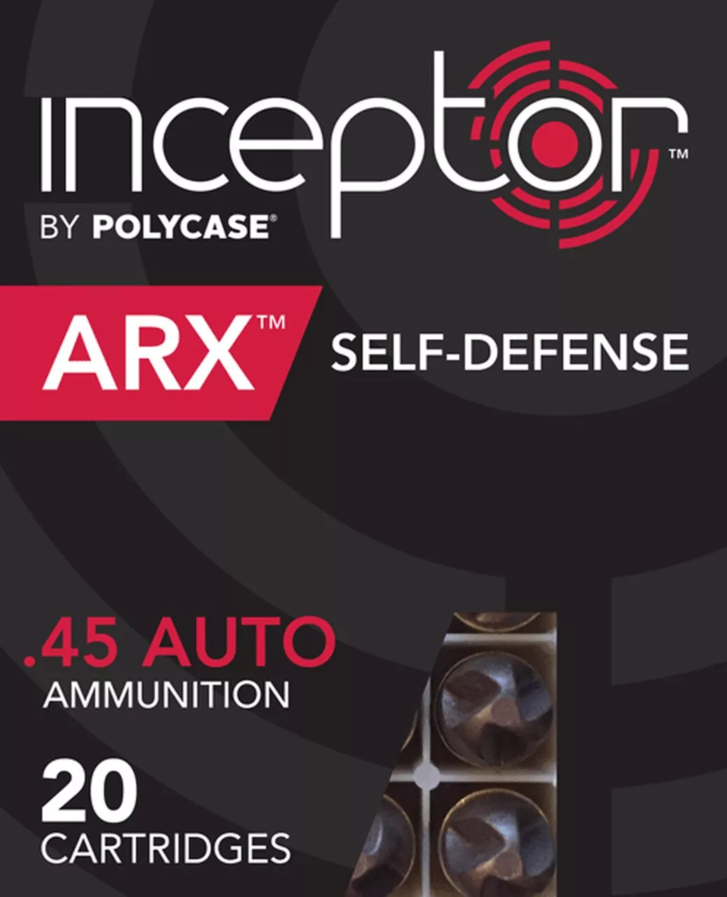 Polycase Inceptor ARX Self-Defense Ammo, 45 ACP 114 GR, 20 Rd Box