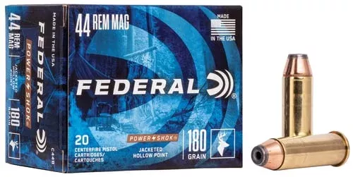 Power-Shok, 44 Rem Mag, 180 Grain, JacketedHollow Point, 20/box