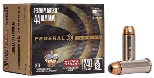 Premium Personal Defense, 44 Rem Mag, 240grain, Hydra-Shok, 20/box