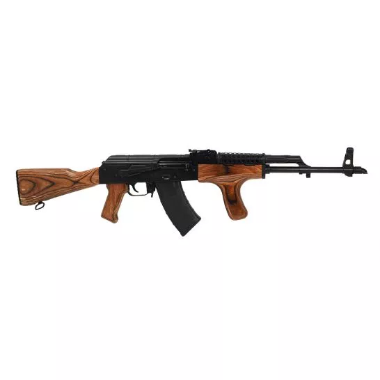 PSA AK-D GF3 Nutmeg Wood Rifle with Cheese Grater Upper Hand Guard and Wooden Dong