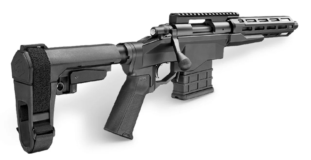 Remington 700-CP, Bolt, 6.5 Creedmoor, 12.5″, Alloy, Black, 10Rd, Threaded, M-Lok, Thumb Safety, Pistol Brace included