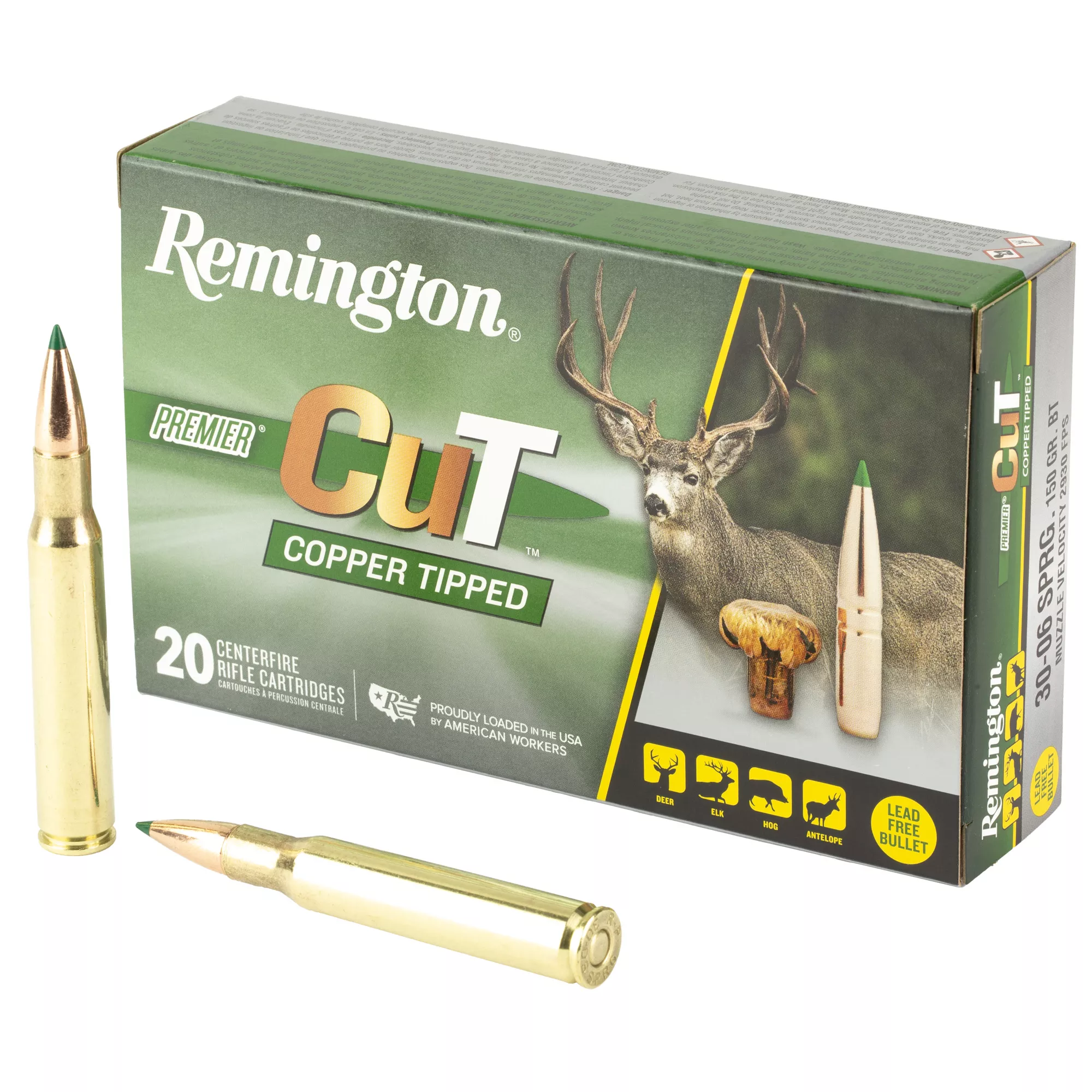 Remington Ammunition R22343 Premier 30-06Springfield 165gr 20 Per Box/10 Case