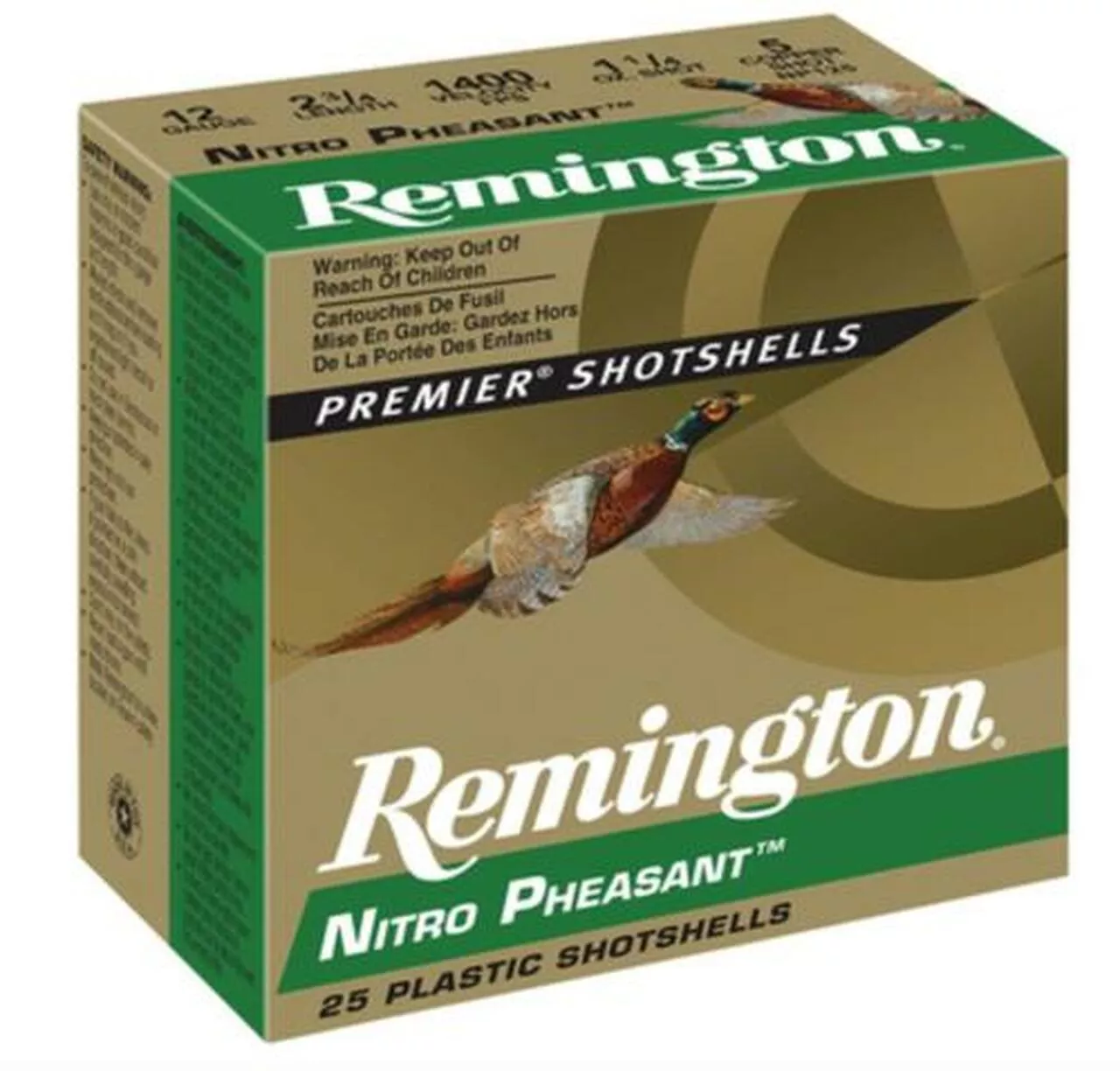 Remington Nitro Pheasant 20 Ga. 2.75″, 1300 FPS, 1oz, 5 Shot, 25rd/Box
