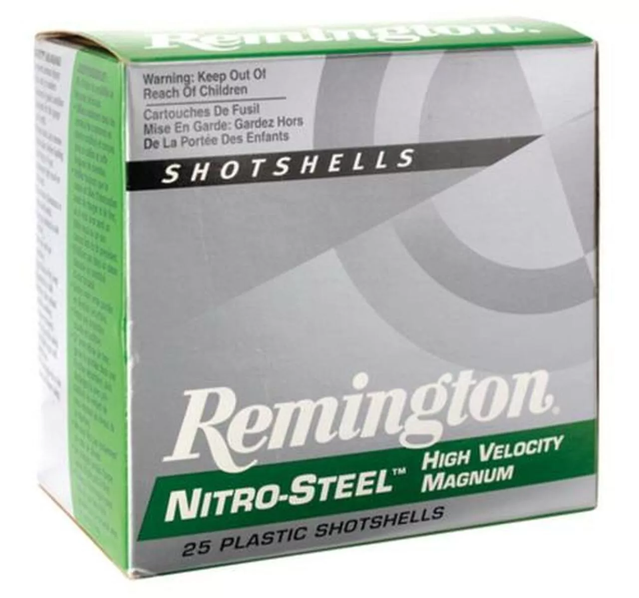 Remington Nitro Steel Shotshells 12 Ga, 3″, 1.3oz, 4 Shot, 25rd/Box