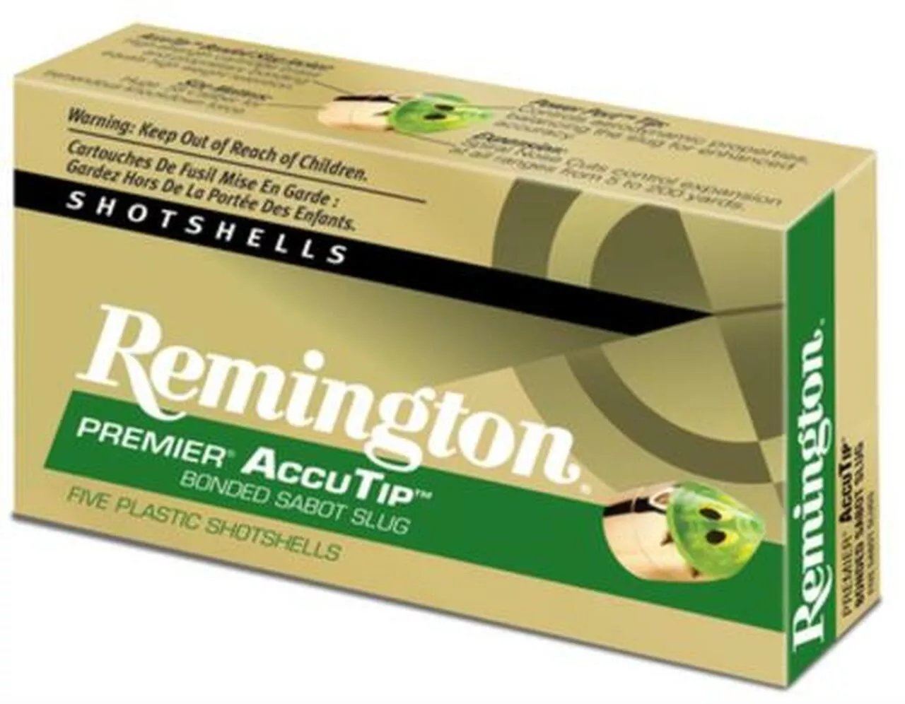 Remington Premier Accu-Tip Bonded Sabot Slug 20 Ga 260gr, 2.75””””””””””””””””, 1850 FPS, Power Port Tip, 5rd/Box