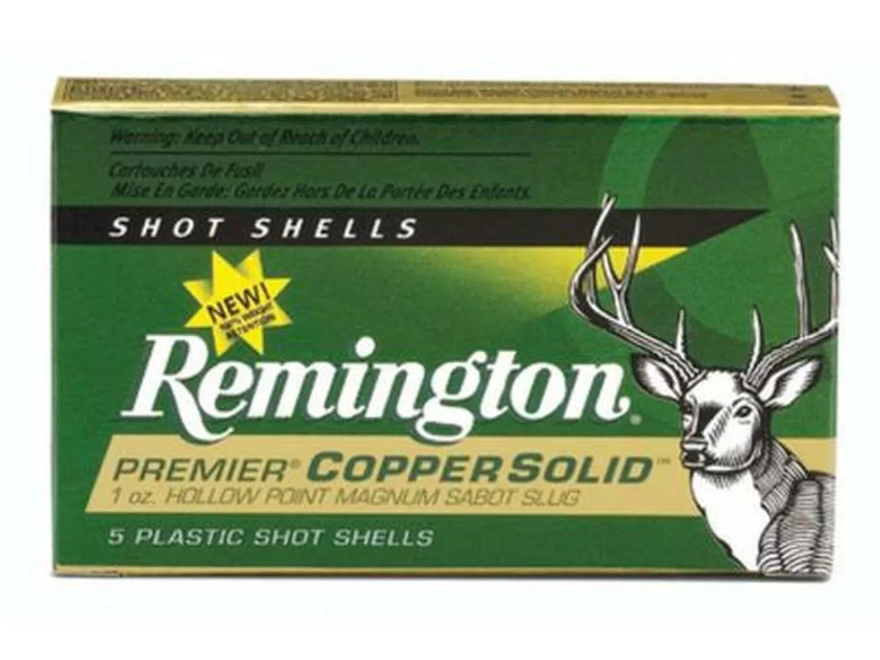 Remington Premier Copper Slug Loads 12 Ga, 2.75″, 1oz, Sabot Slug Shot, 5rd/Box