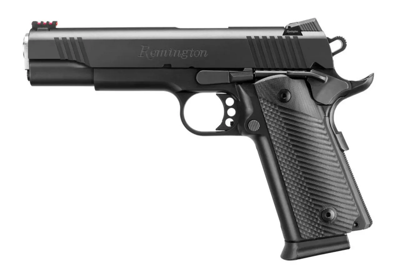 Remington R1 Full Size, 45 ACP, 5″, Steel Frame, Black, 15Rd, Fiber Optic Front/Adjustable Rear