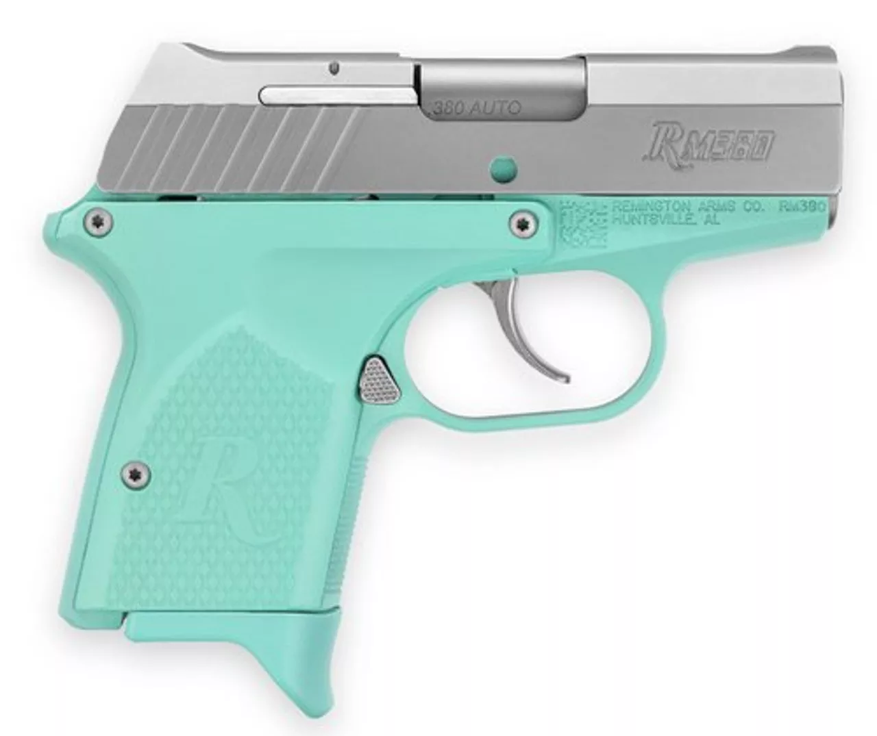 Remington RM380 Micro 380 ACP 2.9″ Barrel, Light Blue Polymer Grip, Aluminum Frame, SS Slide 6rd Mag