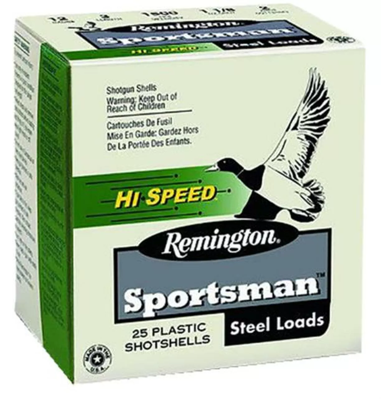 Remington Sportsman Hi-Speed Loads 12 Ga 3 1.3oz 2 Shot 25rd/Box