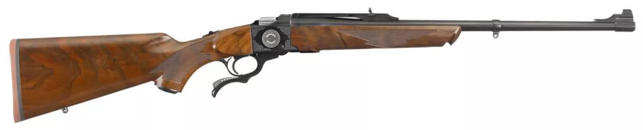 Ruger #1 50th Anniversary, Single Shot 308 Win, 22″ Barrel, Satin Blued Finish, Walnut Stock, 7 Pounds, Limited Edition