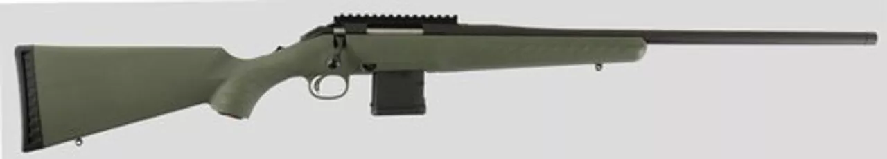 Ruger American Predator 223 Rem, 22″ Barrel, Rail, Moss Green/Black, 10rd