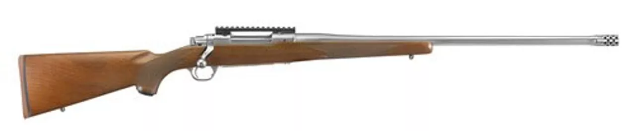 Ruger Hawkeye Hunter .300 Win Mag, 24″ Barrel, American Walnut, Satin Stainless, 3rd